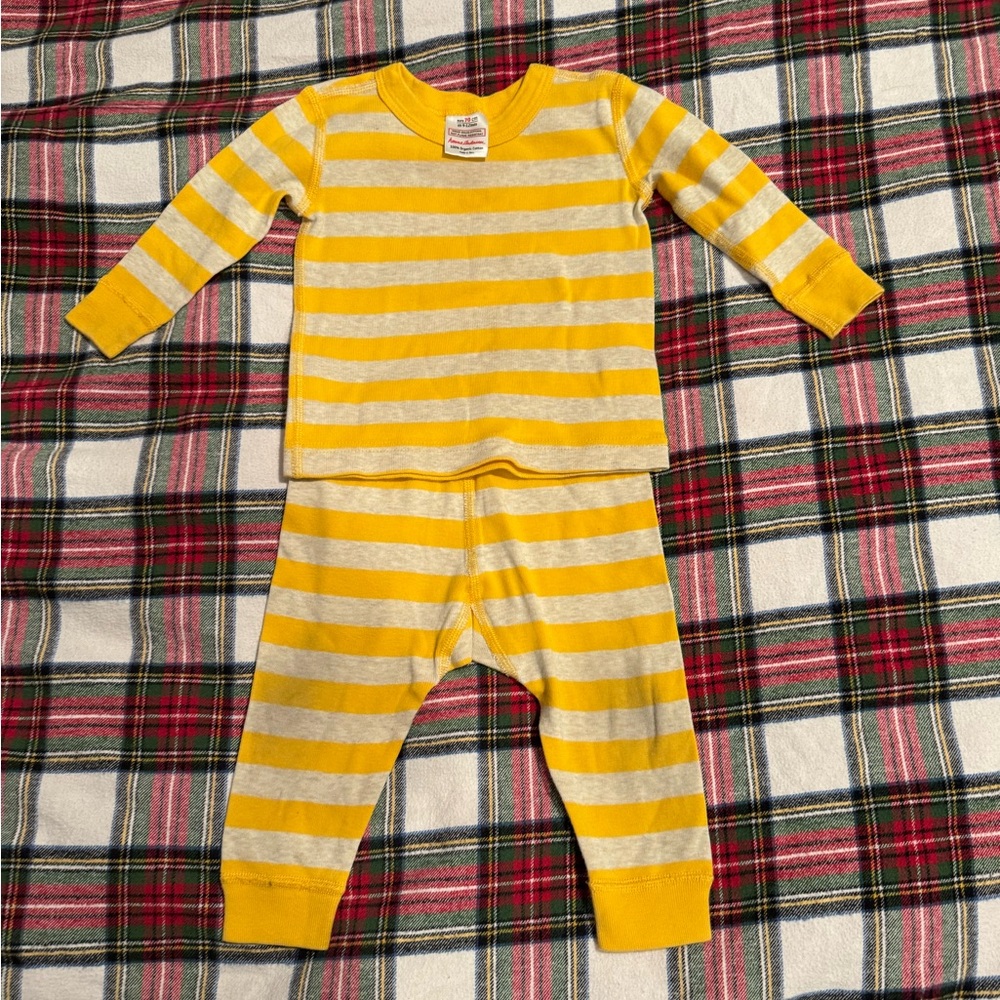 Hanna Andersson PJ set in Yellow Stripe